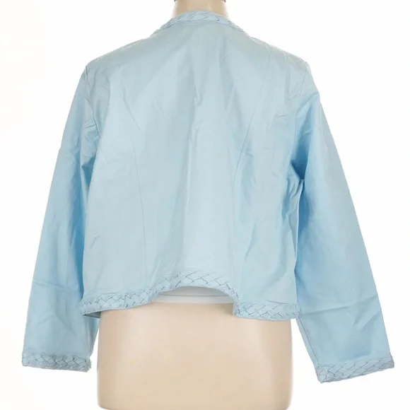 Ming Wang Blue Braided Double Pocket Shoulder Pad Blazer - Picture 3 of 8